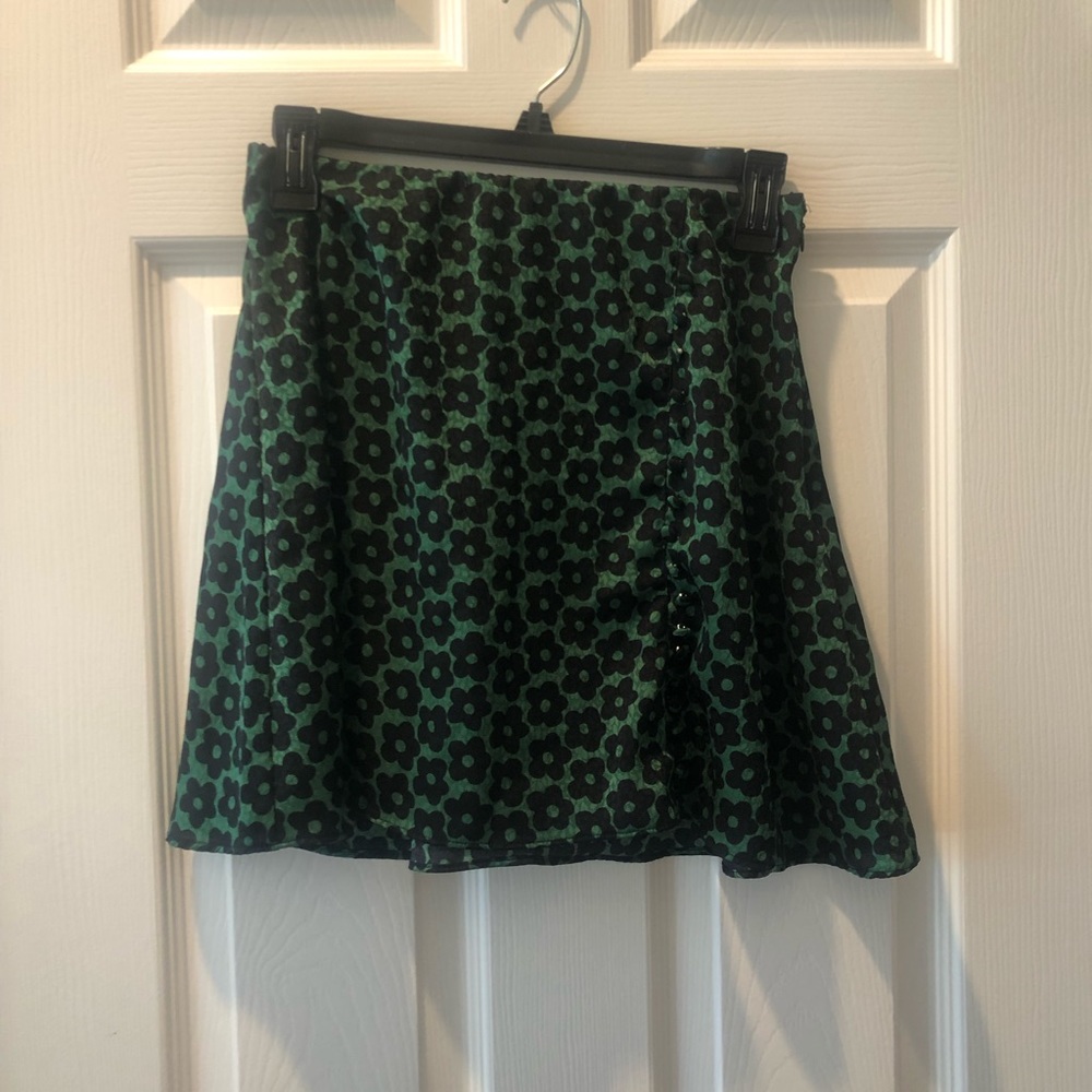 Urban Outfitters Green Floral Skirt